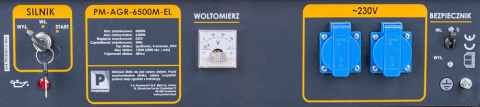 Agregat prądotwórczy 6500W z elektrycznym rozruchem PM-AGR-6500M-EL Agregat prądotwórczy 6500W z elektrycznym rozruchem PM-AGR-6500M-EL
