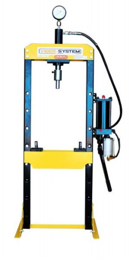 Prasa hydrauliczna, warsztatowa WP10PR 10t ruchomy tłok, pneumatyka Viber-System