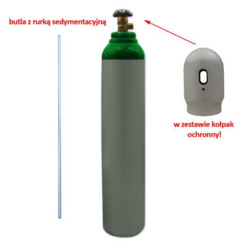 Butla gazowa pełna MIX/Argon/CO₂ 8l z rurką sedymentacyjną 200 bar Butla gazowa pełna MIX/Argon/CO₂ 8l z rurką sedymentacyjną 200 bar