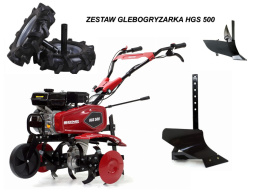 Glebogryzarka spalinowa HGS 500 ZESTAW (koła+pług+obsypnik)
