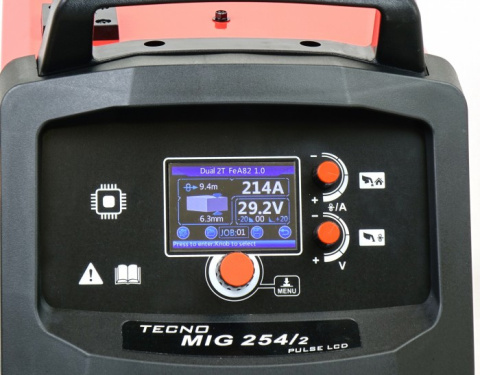 Półautomaty spawalniczy MIG/MAG 230V z pulsem TECNO MIG 254/2 PULSE 230/400V LCD Półautomaty spawalniczy MIG/MAG 230V z pulsem TECNO MIG 254/2 PULSE 230/400V LCD