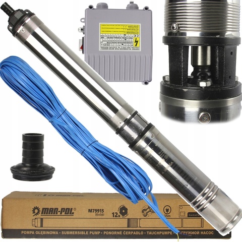 Pompa głębinowa 0,9kW 4QJD + control box Pompa głębinowa 0,9kW 4QJD + control box