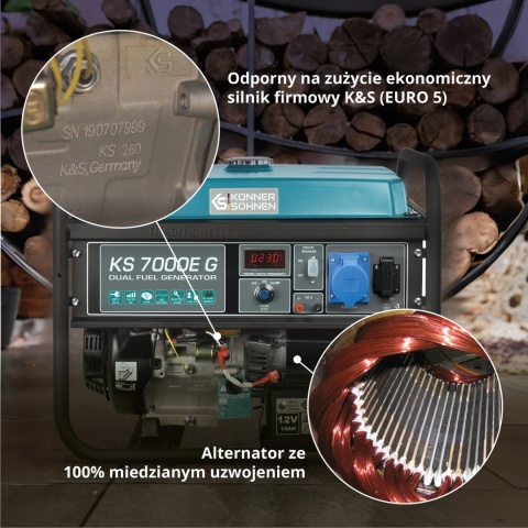 Agregat Generator benzynowo-gazowy 5,5kW KS 7000E G