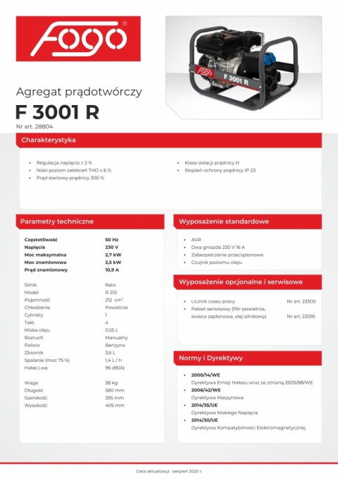 Agregat prądotwórczy F 3001 R