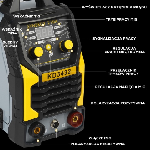 Spawarka inwertorowa 210A MMA MIGFlux TigLift KD3432